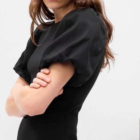 GAP‎ Puff Sleeve Mixed Media Mini Dress - Picture 5 of 5